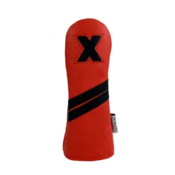 Red and Black Leather Hybrid Golf Headcover (Club: X or H) - LAST CALL!