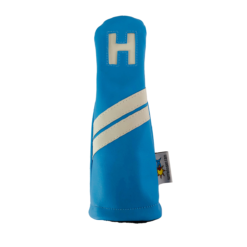 Duraleather Headcovers - SHIPS NOW! 12 Light Blue and White DuraLeather "H" Hybrid - LAST CALL!