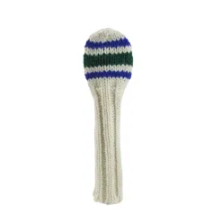 Classic 80s Tube Sock Knit Golf Headcovers Blue and Forest Green - Image 3