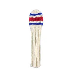 Classic 80s Sock Knit Golf Headcovers Blue and Red - Image 4