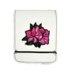 Azalea Hand Embroidered White Leather Cash Cover Wallet