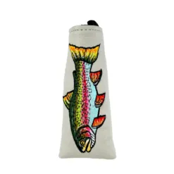 Alternative view of Rainbow Trout Hand Embroidered Blade Putter Cover With Magnetic Closure