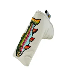Rainbow Trout Hand Embroidered Blade Putter Cover With Magnetic Closure 9 Rainbow Trout Hand Embroidered Blade Putter Cover With Magnetic Closure - Image 4