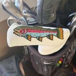 Rainbow Trout Hand Embroidered Blade Putter Cover With Magnetic Closure 11 Trout blade cover customer picture