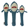 Hand Knit Shark Headcovers (Driver, Fairway, Hybrid, or Set) 11 shark knit set2