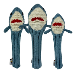 Hand Knit Shark Headcovers (Driver, Fairway, Hybrid, or Set)