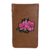 Hand Embroidered Azalea Scorecard + Yardage Book Holder- Brown 11 brown azalea scorecard