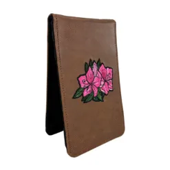 Alternative view of Hand Embroidered Azalea Scorecard + Yardage Book Holder- Brown