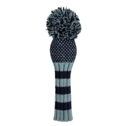 Alternative view of Navy and Light Blue Chevron Knit Wool Headcovers- LAST CALL!