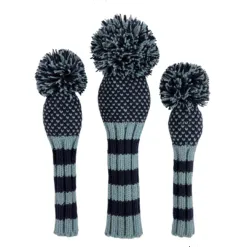 Navy and Light Blue Chevron Knit Wool Headcovers- LAST CALL!