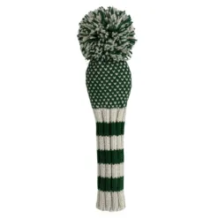 Green Chevron Knit Wool Headcovers (Driver, Fairway, Hybrid, or Set) 6 Green Chevron Knit Wool Headcovers (Driver, Fairway, Hybrid, or Set) - Image 2