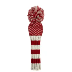 Red Chevron Knit Wool Headcovers (Driver, Fairway, Hybrid, or Set) 6 Red Chevron Knit Wool Headcovers (Driver, Fairway, Hybrid, or Set) - Image 2