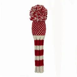 Red Chevron Knit Wool Headcovers (Driver, Fairway, Hybrid, or Set) 9 Red Chevron Knit Wool Headcovers (Driver, Fairway, Hybrid, or Set) - Image 5