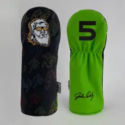 Alternative view of John Daly Black and Lime Green Fairway Headcover