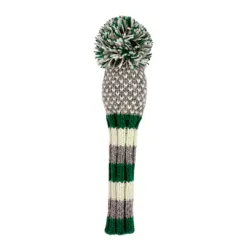 Gray, Green, White Chevron Knit Wool Headcovers (Driver, Fairway, Hybrid, or Set) 7 Gray, Green, White Chevron Knit Wool Headcovers (Driver, Fairway, Hybrid, or Set) - Image 3