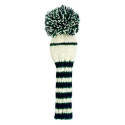 Alternative view of White, Navy and Green Knit Wool Headcovers (Driver, Fairway, Hybrid, or Set)