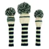 White, Navy and Green Knit Wool Headcovers (Driver, Fairway, Hybrid, or Set) 10 white navy green knit headcovers