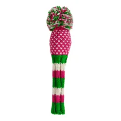 Pink, Lime, White Chevron Knit Wool Headcovers (Driver, Fairway, Hybrid, or Set) 8 Pink, Lime, White Chevron Knit Wool Headcovers (Driver, Fairway, Hybrid, or Set) - Image 4