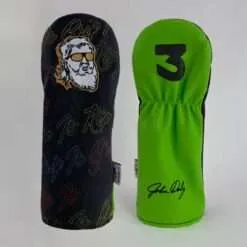 Duraleather Headcovers - SHIPS NOW! 18 John Daly Black & Lime Green Fairway Headcover