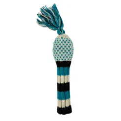 Teal, Black & White Chevron Knit Wool Golf Headcover – Driver, Fairway, or Hybrid 7 Teal, Black & White Chevron Knit Wool Golf Headcover – Driver, Fairway, or Hybrid - Image 3
