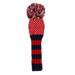 Red and Navy Chevron Knit Wool Headcovers- LAST CALL