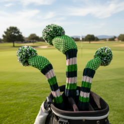 Alternative view of Lime, Navy, White Chevron Knit Wool Headcovers- LAST CALL!
