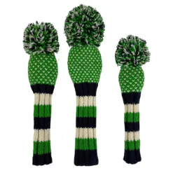 Lime, Navy, White Chevron Knit Wool Headcovers