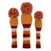 Orange, Red, White Chevron Knit Wool Headcovers - LAST CALL 10 Orange, Red, White Chevron Knit Wool Headcovers