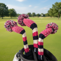 Alternative view of Pink, Navy, White Chevron Knit Wool Headcovers- LAST CALL!