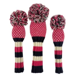Pink, Navy, White Chevron Knit Wool Headcovers