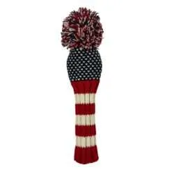 Alternative view of Red, White, Blue Chevron Knit Wool Headcovers (Driver, Fairway, Hybrid, or Set)