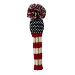 Red, White, Blue Chevron Knit Wool Headcovers (Driver, Fairway, Hybrid, or Set) 7 Red, White, Blue Chevron Knit Wool Headcovers (Driver, Fairway, Hybrid, or Set) - Image 3