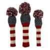 Red, White, Blue Chevron Knit Wool Headcovers (Driver, Fairway, Hybrid, or Set) 10 Orange, Navy, Light Blue and White Chevron Knit Headcovers