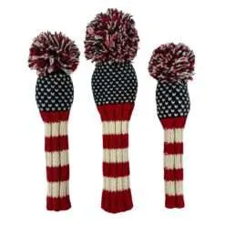Orange, Navy, Light Blue and White Chevron Knit Headcovers