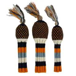 Orange, Navy, Light Blue and White Chevron Knit Headcovers