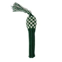 Green and White Checkered Knit Wool Headcovers (Driver, Fairway, Hybrid, or Set) 9 Green and White Checkered Knit Wool Headcovers (Driver, Fairway, Hybrid, or Set) - Image 5