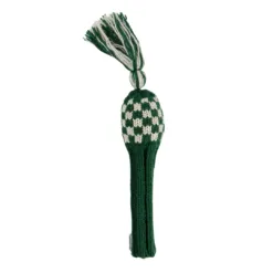 Green and White Checkered Knit Wool Headcovers (Driver, Fairway, Hybrid, or Set) 8 Green and White Checkered Knit Wool Headcovers (Driver, Fairway, Hybrid, or Set) - Image 4