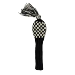 black and white checkered knit driver