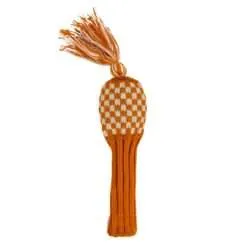 Alternative view of Orange and White Checkered Knit Wool Headcovers (Driver, Fairway, Hybrid, or Set)