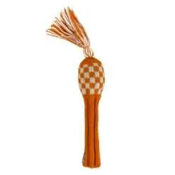 Orange and White Checkered Knit Wool Headcovers (Driver, Fairway, Hybrid, or Set) 8 Orange and White Checkered Knit Wool Headcovers (Driver, Fairway, Hybrid, or Set) - Image 4