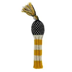 Navy, Yellow and White Chevron Knit Headcovers (Driver, Fairway, Hybrid, or Set) 8 Navy, Yellow and White Chevron Knit Headcovers (Driver, Fairway, Hybrid, or Set) - Image 4