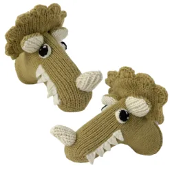 Duraleather Headcovers - SHIPS NOW! 62 Triceratops dinosaur knit animal blade putter cover